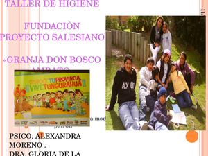 TALLER SOBRE ASEO - HOGIENE 1 FUNDACIÓN SALESIANA GRANJA DON BOSCO AMBATO