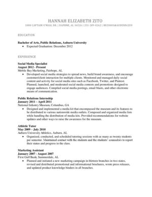Hannah Zito Resume PDF