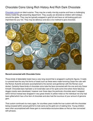 Chocolate Coins Using Rich History And Rich Dark Chocolate