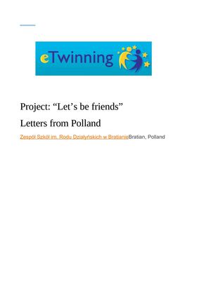 Etwinning let's be friends