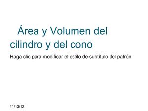 Area y Volumen Cuerpos Redondos (Cilindro y cono)