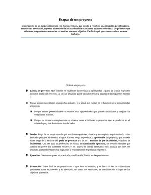 Etapas de un proyecto