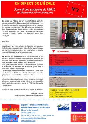 Journal de l'E2C Montpellier Port Marianne N°2