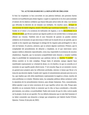 Leer con detenimiento el siguiente artículo