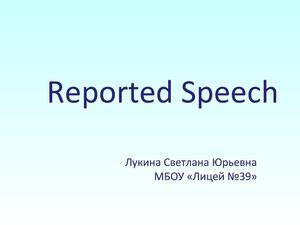 Reported Speech