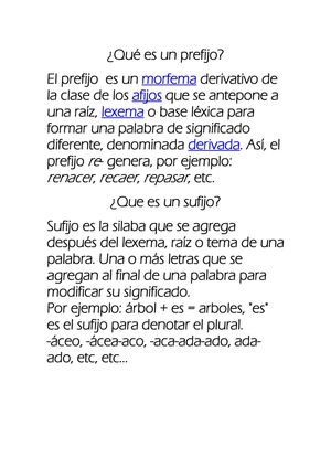 que es un prefijo y sufijo