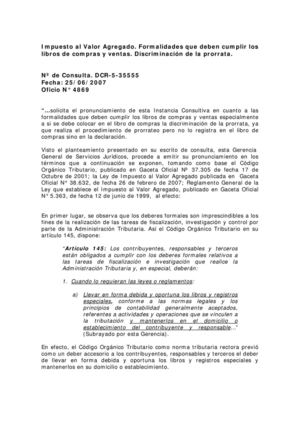 Formalidades que deben cumplir los libros de compras y ventas