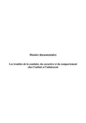 troubles du comportement