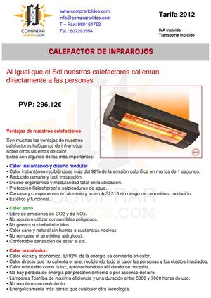 Calefactor infrarrojos