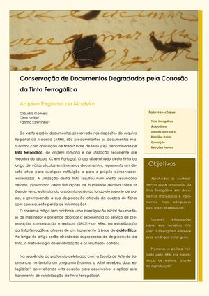 Conservação de documentos degradados pela corrosão da tinta ferrogálica