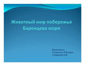 Животный мир побережья Баренцева моря