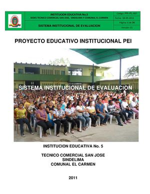 Sistema De Evaluación Institución Educativa No 5