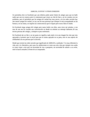 AMIGOS, GUSTOS Y OTROS ENREDOS