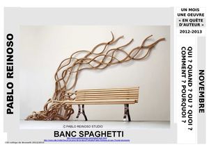 un mois une oeuvre novembre 2012 le banc spaghetti