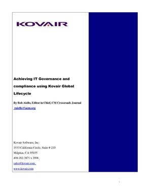 Achieving IT Governance and compliance using Kovair