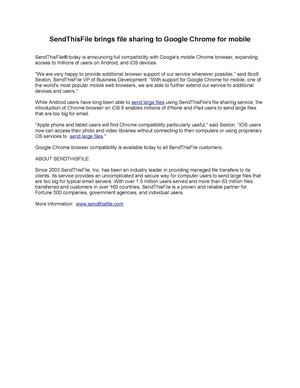 SendThisFile brings file sharing to Google Chrome for mobile