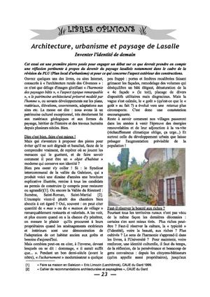 Architecture et urbanisme à Lasalle (Gard)