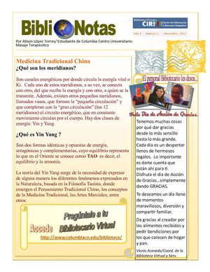 BiblioNotas-Noviembre, 2012