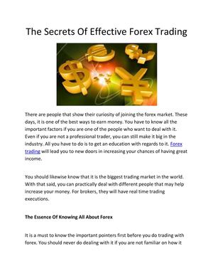 Calaméo - The Secrets Of Effective Forex Trading