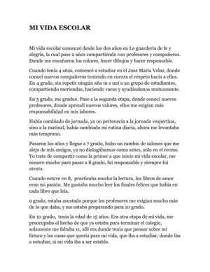Mi vida escolar