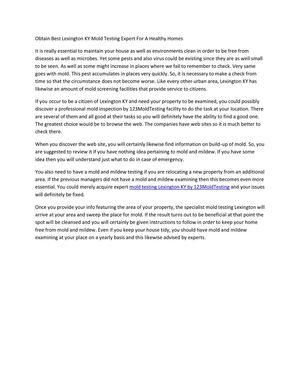 mold testing Lexington KY