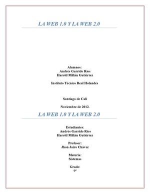 WEB 1.0 Y 2.O
