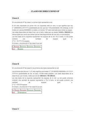CLASES DE DIRECCIÓN IP