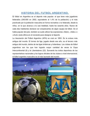 HISTORIA DEL FÚTBOL ARGENTINO