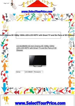 Lg-42Lm6200-42-Inch-Cinema-3D-1080P-120Hz-Led-Lcd-Hdtv-With-Smart-Tv-And-Six-Pairs-Of-3D-Glasses-Select-Your-Price