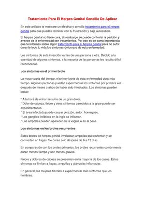 Tratamiento Para El Herpes Genital Sencillo De Aplicar