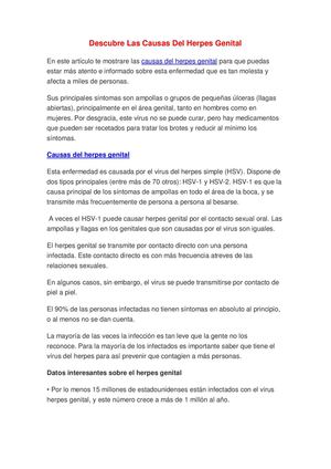 Descubre Las Causas Del Herpes Genital