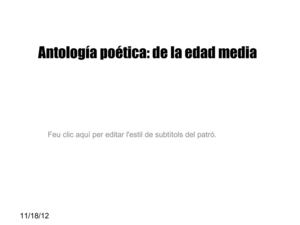 Antología poética: de la Edat Media
