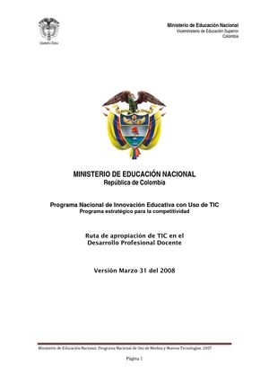 Ruta de apropiación de TIC en el desarrollo profesional docente