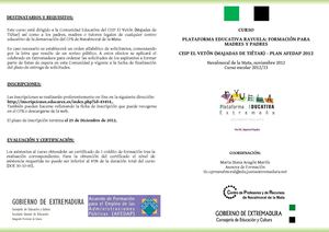  PLATAFORMA EDUCATIVA RAYUELA: FORMACIÓN PARA MADRES Y PADRES