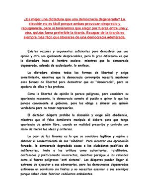 SOBRE: DICTADURA Y DEMOCRACIA (Álvaro Giurfa - 5to sec)