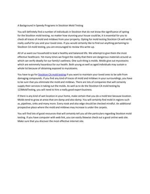 mold testing Stockton CA