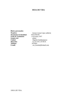 hoja de vida