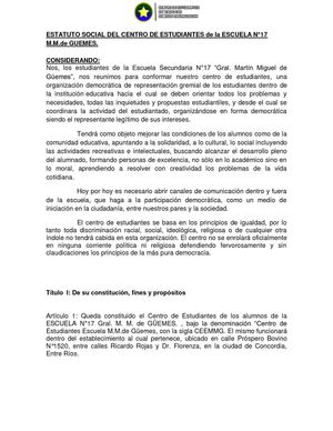 Estatuto centro de estudiantes