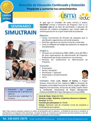 SIMULTRAIN Simulador para la Administracion de Proyectos