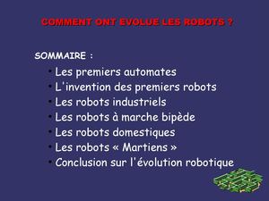 evolution robotique