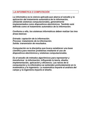 la informatica o computacion
