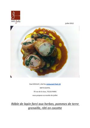 Ma recette de râble de lapin