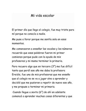 Mi vida escolar