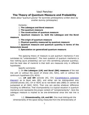 Vasil Penchev. The Theory of Quantum Measure and Probability