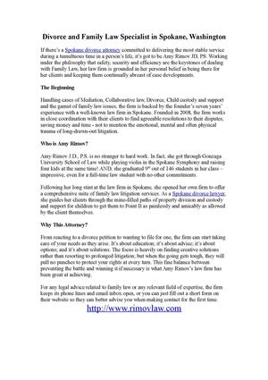 Divorce and Family Law Specialist in Spokane, Washington