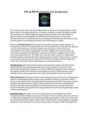 PPL & PECO consumers save on electricity