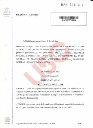 Sentencia Plus Metro Prosegur