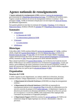 Agence nationale de renseignements congo