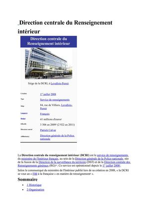 Direction centrale du Renseignement intérieur