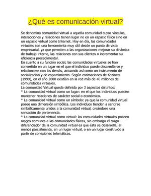¿Qué es Comunicación Virtual?